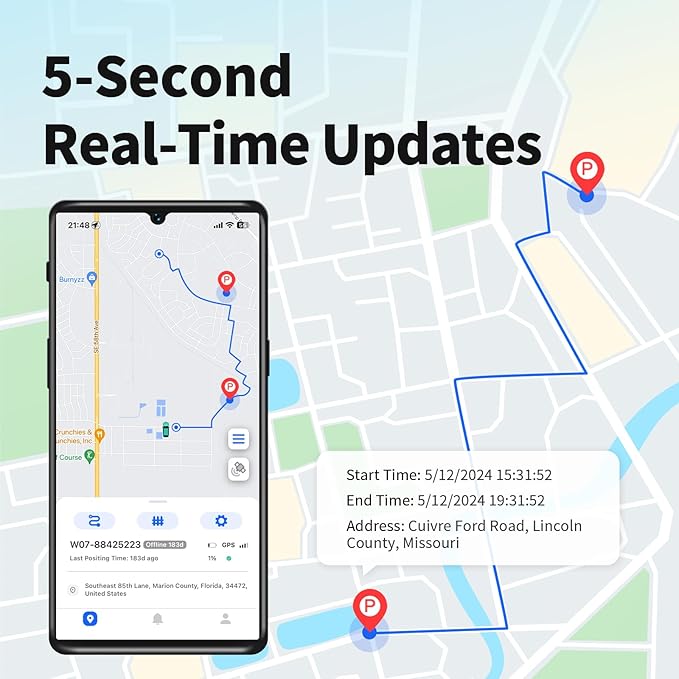 GPS Tracker for Vehicles, No Monthly Fee, No Subscription with Real-Time Tracking, 4G SIM and Data Included, Trip History, GeoFence, Speeding Alerts, Global Coverage, OBD, for Fleets & Families - Image 3