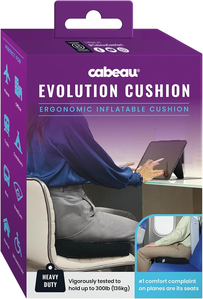 Cabeau Evolution Cushion Portable & Lightweight Inflatable Seat Cushion - Ideal for Office Chairs, School Bleachers, Stadium Seats, and Wheelchairs - Comfort on The Go - Image 7