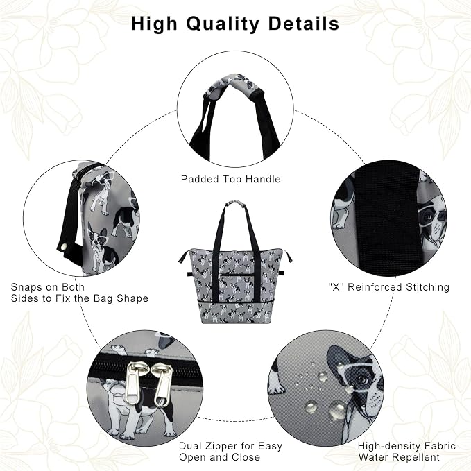 Expandable Duffel Bag for Women with Trolley Sleeve/Wet Pocket Weekender Travel Tote Large Carry On Overnight Luggage - Image 5