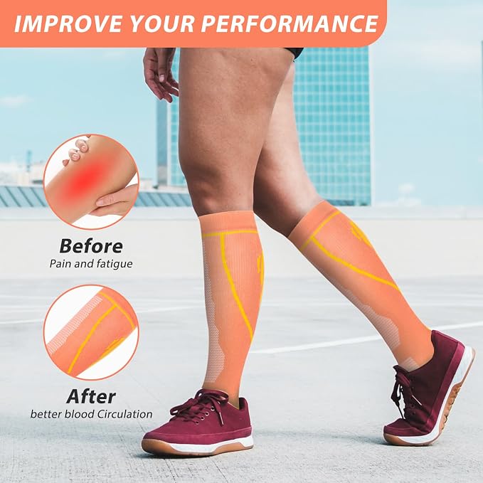 hello momoya Compression Socks for Women Men Circulation Knee High 8 Pairs for Nurses, Running, Travel, Athletic - Image 3