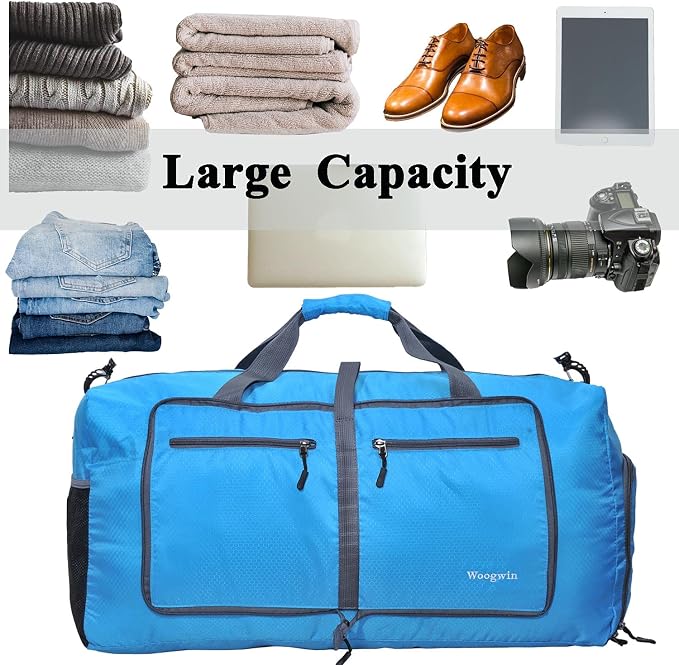 Woogwin Travel Duffel Bag Large Foldable Waterproof Overnight Bag for Beach Swim Bags Pool Sports Gym - Image 5
