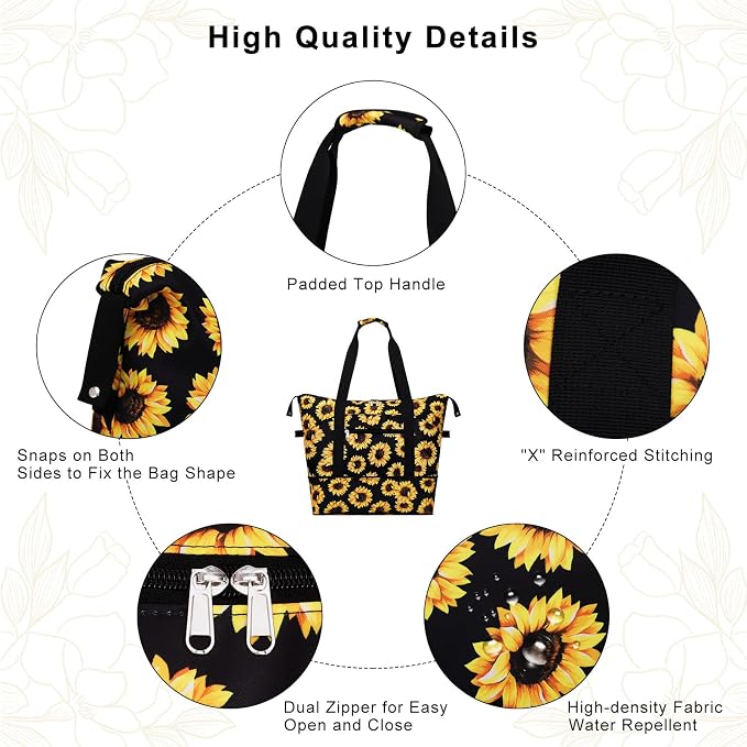 Expandable Duffel Bag for Women with Trolley Sleeve/Wet Pocket Weekender Travel Tote Large Carry On Overnight Luggage - Image 5