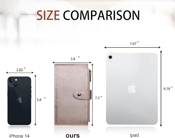 Travelambo RFID Wallet Women Large Size Bifold Multi Card Wallet Case with Zipper Pocke Credit Card Holder for Women - Image 2