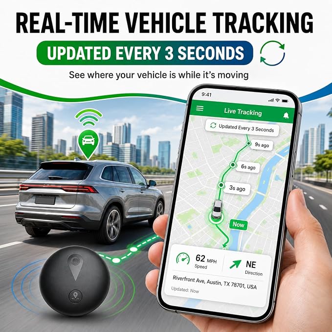 GPS Tracker for Vehicles, Mini Hidden Magnetic Car Locator with Real-Time Tracking, Works with Apple Find My, No Monthly Fee or SIM Card, IP67 Waterproof, 365-Day Battery, iOS Only, Black | GPS Tracker for Vehicles - Image 3