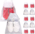 12 Pack Portable Shoe Bags for Travel Large Shoes Pouch Storage Organizer Clear Window with Drawstring for Men and Women White by TENABORT