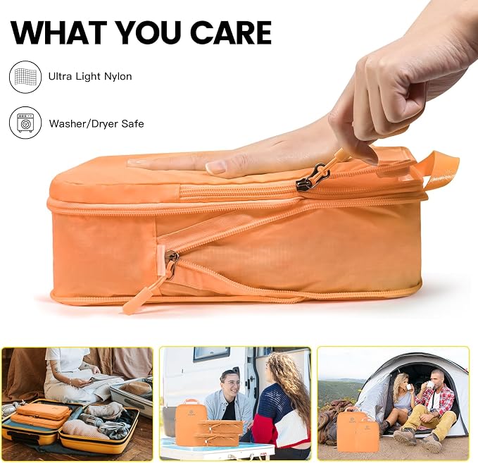 PFEYRPK Lightweight Compression Packing Cubes for Suitcases, Compressible Expandable Travel Packing Organizer with Clear Toiletries and Backpack Bag, Travel Essentials for Carry on Luggage 7 Set - Image 3