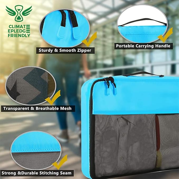 BAGAIL 8 Set/9 Set Packing Cubes Luggage Packing Organizer for Travel, Suitcase Packing Bags for Travel Accessories - Image 3