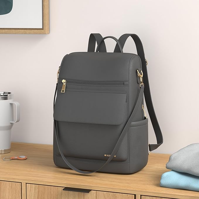 NUBILY Backpack Purse for Women Leather Anti-Theft Mini Backpack Fashion Designer Handbag Convertible Travel Bag Ladies Shoulder Bags, Black - Image 2