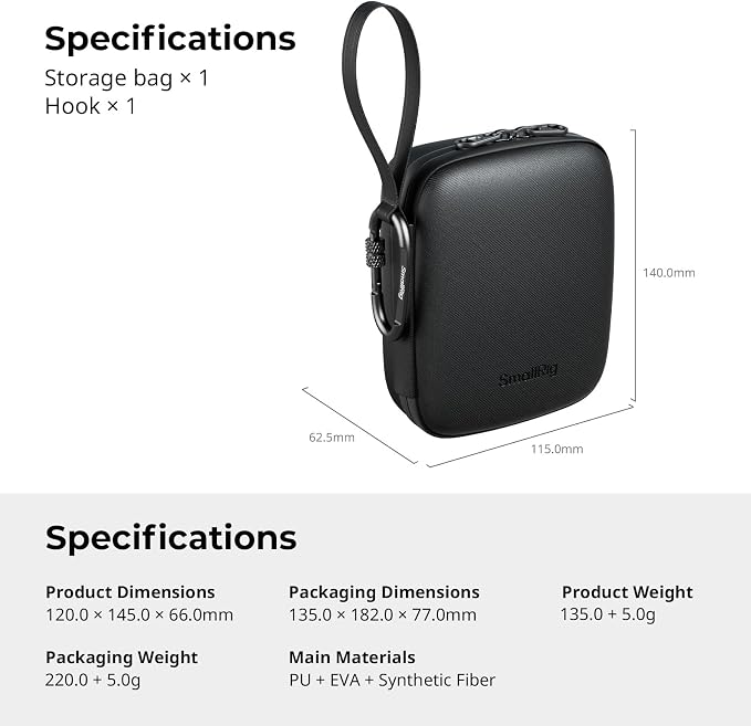 SMALLRIG Action Camera Bag for DJI Osmo Action 6/5 Pro, Camera Case can hold 4 TF cards, 2 Batteries, 1 Action Camera with Cage and 1 Adapter, for GoPro Hero 13/12/11/10, for Insta360 Ace Pro 2-5917 - Image 9