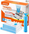 UPGOGO Vacuum Travel Bags Combo 6 Pack - Space Saver Vacuum Storage Bags for Clothing, Blankets, Pillows - Travel Essentials by UPGOGO