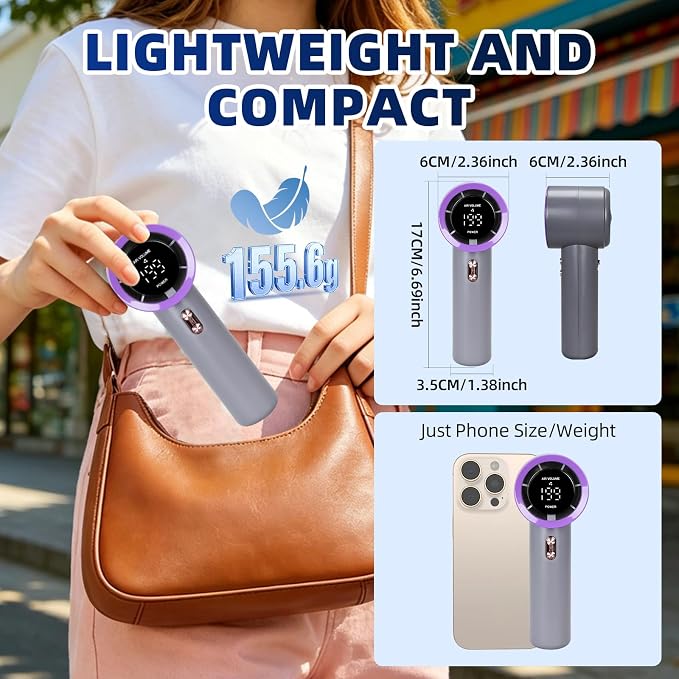 Portable Handheld Fan, Compact Personal Mini Fan (Pink) - Image 5