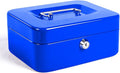 Jssmst Locking Medium Steel Cash Box with Money Tray,Lock Box,Blue by Jssmst
