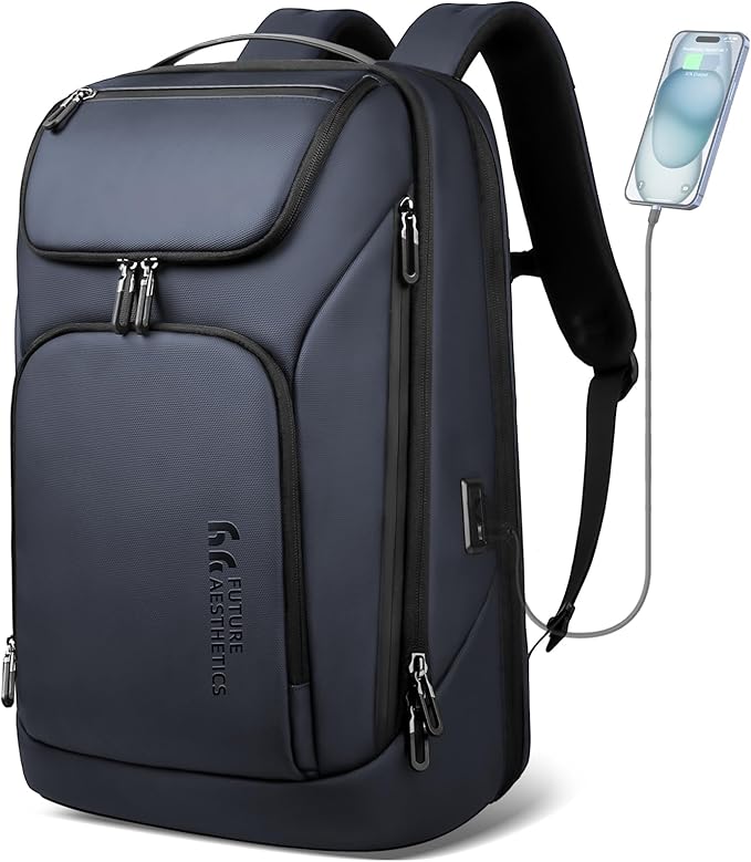 hk Business Smart Backpack for Men Anti-Theft for 17.3 Inch Laptop | with USB Charging Port Water-Resistant Large Durable Compact 30L for Travel College Work by hkbag