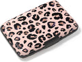 Credit Card Holder, Mini Aluminum Card Wallet RFID Blocking Slim Metal Hard Card Case for Women Men, Pink Leopard by Atufsuat