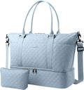 HOTOR Travel Duffel Bag - Weekender Bags for Women, Carry On Gym Tote Bags | with Toiletry Bag & Shoe Compartment, Overnight Bag for Travel Essentials and Travel Accessories, Blue, 13.4"×17.3"×7.9" by HOTOR