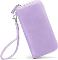 Moflycom Womens Wallet RFID Blocking Genuine Leather Zip Around Wallet Clutch Wristlet Travel Long Purse for Women by Moflycom