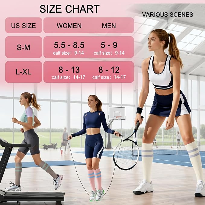 4 Pairs Compression Socks for Women Circulation-Best Support for Nurses,Running,Athletic,Travel - Image 6