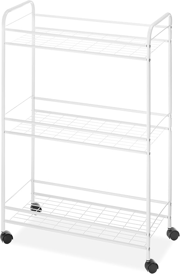 Whitmor Slim Rolling Household Cart - White 30.50 x 9.25 x 20.75 by Whitmor