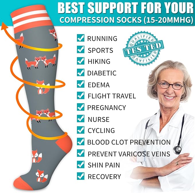 Copper Compression Socks for Women & Men (6 pairs) - Best Support for Nurses, Running, Hiking, Recovery - Image 5