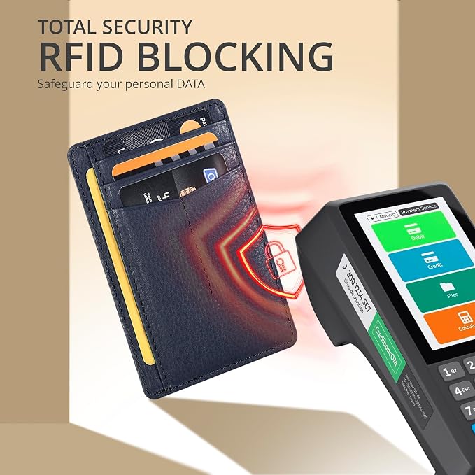 Oak Leathers Slim Minimalist Card Holder Wallet - Leather RFID Blocking - Image 5