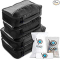 bago 7 Pcs Packing Cubes for Travel - 4 Travel Packing Cubes for Suitcases with 3 ZipLock Bags - Luggage Organizer Bags to Get Maximum Storage, Save Time & Effort to Pack (Black) by BagoTravelBags