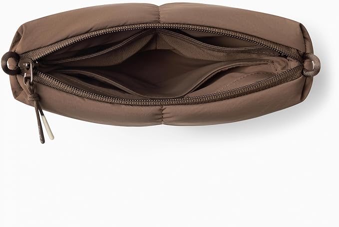 Comfyable Puffy Electronics Organizer Travel Case, Cute Tech Pouch for Women Men, Cable Storage Bag for Charger, Phone, Power Bank, Cord, Compact Tech Accessories Pouch, Mocha Brown - Image 4