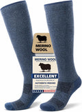 Merino Wool Compression Socks for Women & Men, 20-30 mmHg Knee High Dryarn Socks for Flying, Travel by Unknown