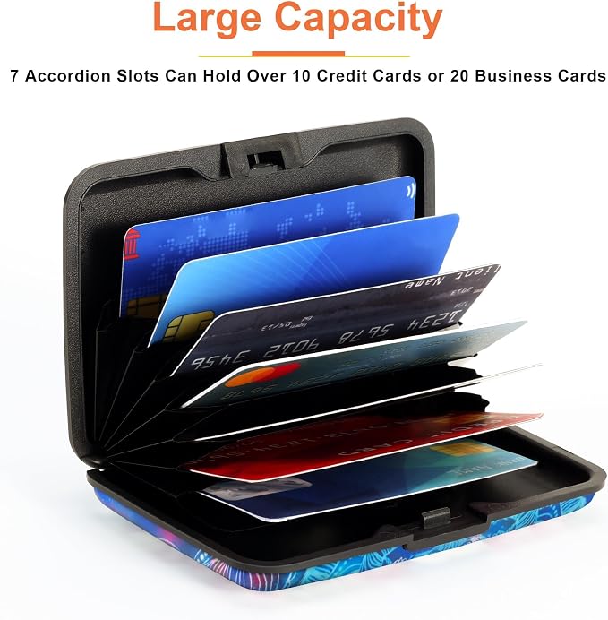Mayski Credit Card Holder for Women RFID Blocking Wallet, Mandala | Card Wallets for Women Small Mini Business Metal Accordion Aluminum Alloy Hard Case for Men - Image 4