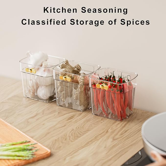 6 Pack Adhesive Cabinet Door Organizer, Compact Kitchen Under Sink Caddy, Clear Pantry Storage Basket, Under Cabinet Organizer Seasoning Spice Rack, Plastic Bathroom Wall Mounted Bins - Image 3