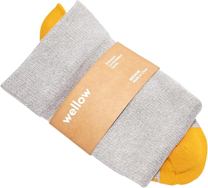 Wellow Knee High Compression Socks for Men & Women, 18–25 mmHg, Bamboo Viscose, Swelling Relief by WellowCompressionSocks