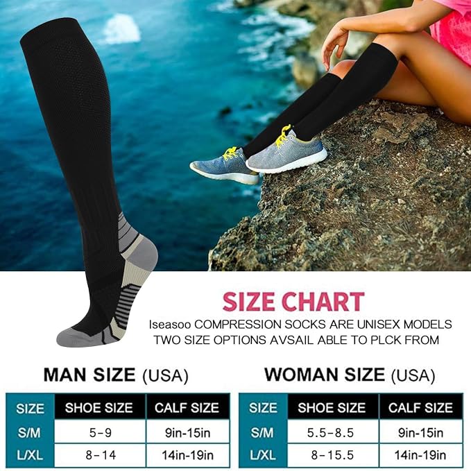 Copper Compression Socks 15-20 mmHg for Men & Women 8 Pairs – Circulation Support for Nurses, Travel, Running, Hiking, Soccer - Image 5