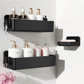 Nieifi Adhesive Shower Shelves, Black, 3 Pieces | Rustproof ABS, Large Capacity, Removable Design, Easy-Clean, No Drilling Shower Organizer for Bathroom Storage & Home Decor by Nieifi