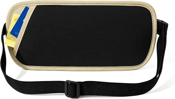 Money Belt - Slim Passport Holder RFID Blocking Travel Wallet Undercover Fanny Packs for Women Men - Gold - Image 6