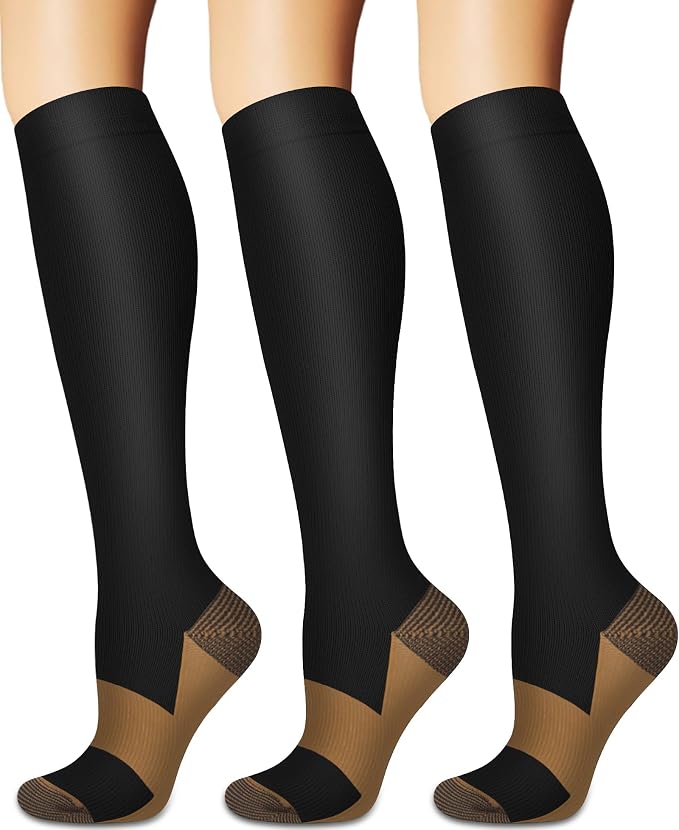 Sooverki Compression Socks for Women and Men Circulation (3/4 Pairs) is Best Support for Running Athletic Cycling Hiking by Sooverki