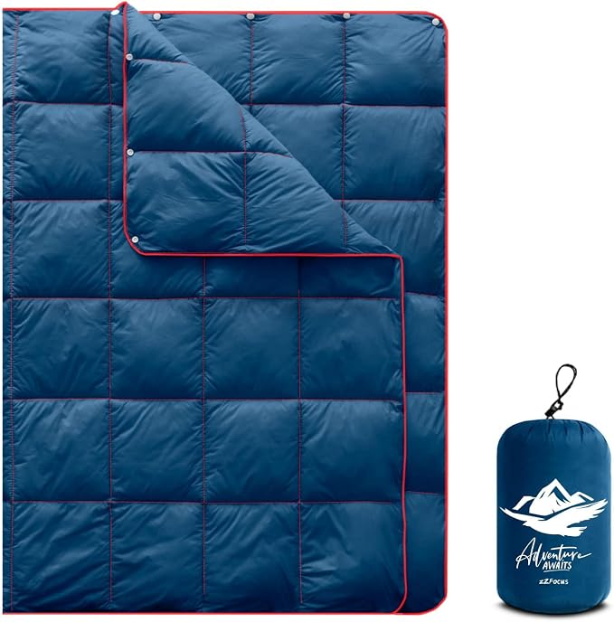 Mini Camping Blanket,Lightweight Puffy Blanket Packable Down Alternative Throw Blanket Waterproof Windproof for Outdoors, Travel, Beach, Airplane, Hiking by zZFocus