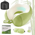 Cirorld Neck Pillow for Traveling, Travel Pillows for Airplanes,100% Pure Memory Foam Travel Neck Pillow, Adjustable Flight Pillow, Portable Plane Accessories with Eye Mask, Earplugs, Carry Bag by CIRORLD