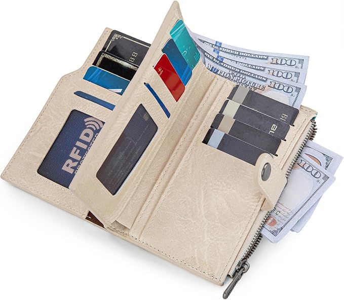 Wrangler Wallet for Women Bifold Card Holder with Zipper and ID Window - Image 3