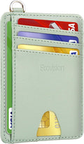 Slim Minimalist Front Pocket Wallet, RFID Blocking Credit Card Holder Wallet with Detachable D-Shackle for Men Women by Ecovision