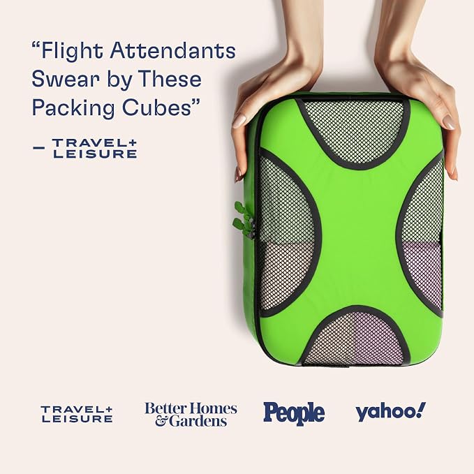 Shacke 5 Set Packing Cubes for Travel with Laundry Bag (Green Grass) | Suitcase Organizer Bags Set: 4 Water-Resistant Luggage Cubes, XL to Small, + Laundry Bag for Carry-On or Checked - Image 3