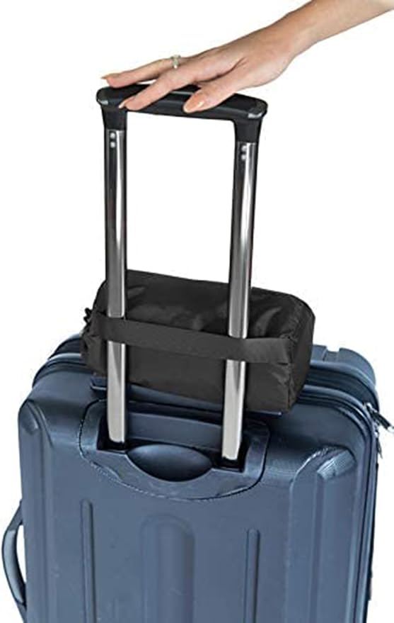BlueHills Ultra Compact Travel Blanket Pillow 2 Pack Airplane 70X56In Black | Travel Blanket Pillows for 2, Matching Case, Luggage Belt & Backpack Clip, 70 X 56 Long, Must Have Airplane Travel Essentials - Image 7