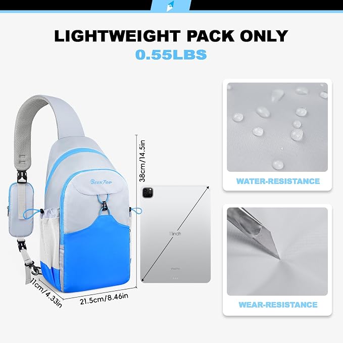 Seektop RFID Anti-Theft Crossbody Bag Sling Backpack for Women & Men, Casual Chest Daypack for Daily Travel - Image 6