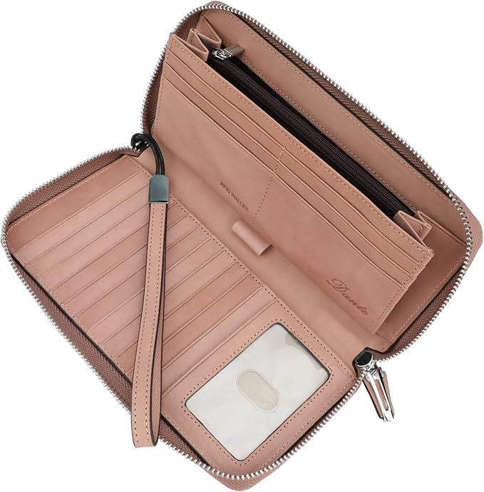 Small Compact Women Wallet RFID Blocking Genuine Leather Bifold Purse with ID Windows - Image 4