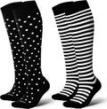 LEVSOX Cotton Compression Socks for Women&Men 20-30mmHg Knee High Cute Support Sock for Nurses Pregnancy Travel by Levsox