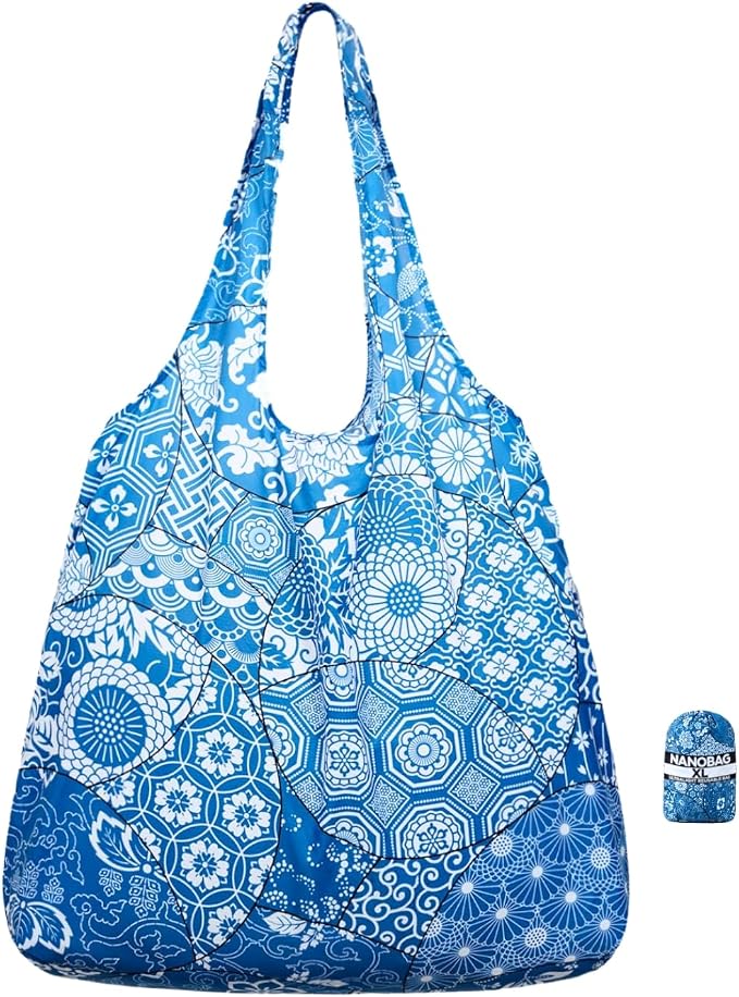 Nanobag XL 25L Tote Foldable Packable Reusable Grocery Shopping Bag | 1.05 oz Premium Portable Collapsible Extra Large Pocket-Sized for Everyday Use, Beach & Travel by Nanobag