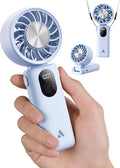 Aecooly Mighty Portable Handheld Fan with Cooling Plate | 20H Max Cooling | 3 Flexible Modes | 5 Speeds Wind | Battery Level Display | Mini Personal Battery Powered, Gifts for Women, Travel -Blue by Aecooly
