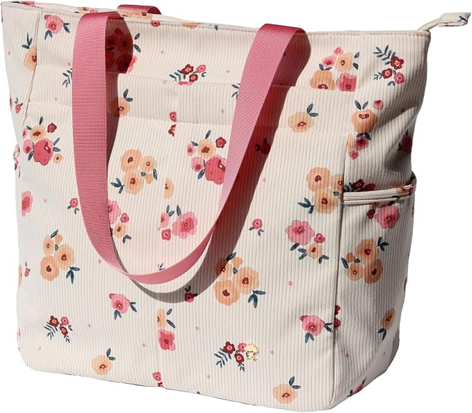 ESVAN Original Floral Tote Bag Large Shoulder Bag with Multi Pockets for Gym Travel Beach Daily Bags - Image 4