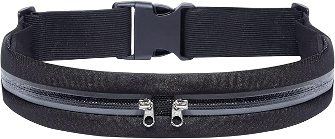 Running Belt Fanny Pack for Men Women, Runner Marathon Jogging Waist Pack Sport Workout Exercise Fitness Phone Holder Belt for Men Women Jogger Slim Waistband Black by Herolland