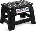 Delxo 9 Inch Kids Step Stool,300 Lbs Folding Step Stool for Toddler Black | Foldable Step Stool,Non-Slip Foot Stools with Handle, Lightweight Collapsible Stool for Kitchen,Bathroom,Bedroom,Garden by Delxo