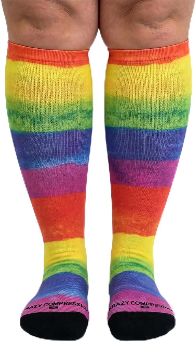 Crazy Compression Socks, Comfortable Support Socks for Recovery, Travel, Hiking, and Long-Hour Comfort w/Fun Designs by CrazyCompression