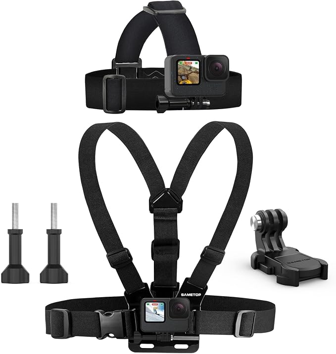 Head Strap Mount Chest Harness Mount Chesty Kit for GoPro | for Go Pro Hero 13 12 11 10 9 8 7 6 5 4 Session Max Mission DJI Osmo Action Cameras by Sametop